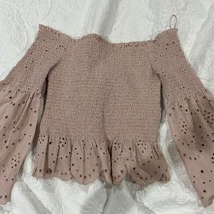 Express Off-shoulder top! Size small light pink